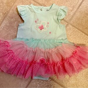 Little Me Soft Mint girls 6mos. Tutu one piece dress!